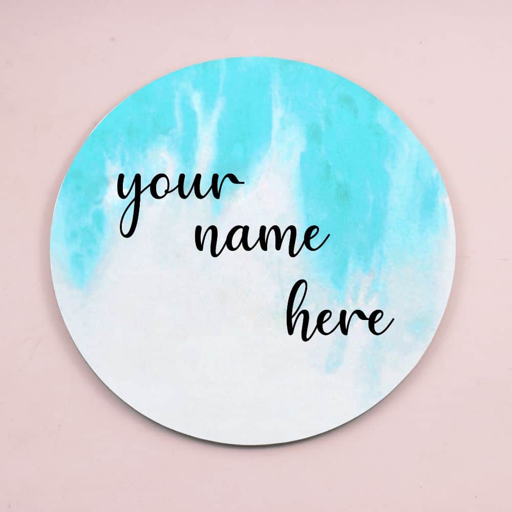 Handpainted Customized Name Plate - Teal Ombre - rangreli