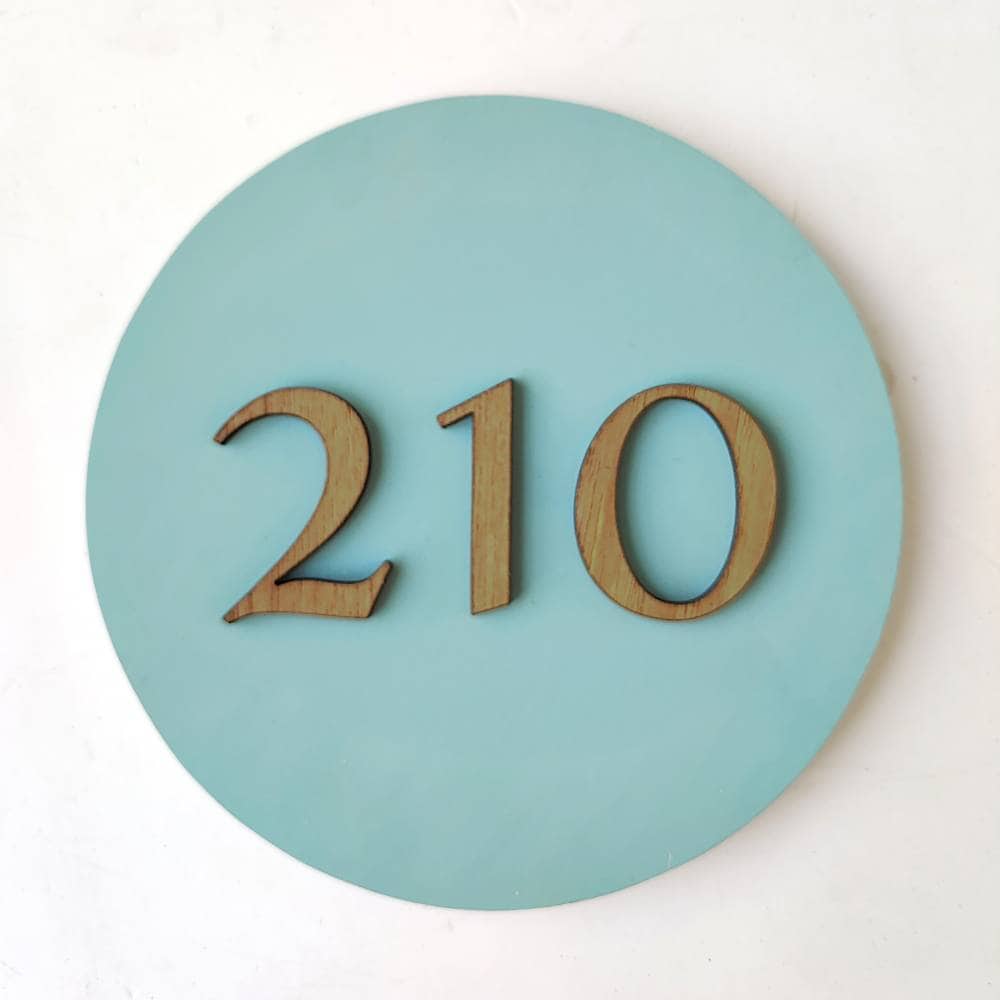 Soft Azure - Modern House Number Board