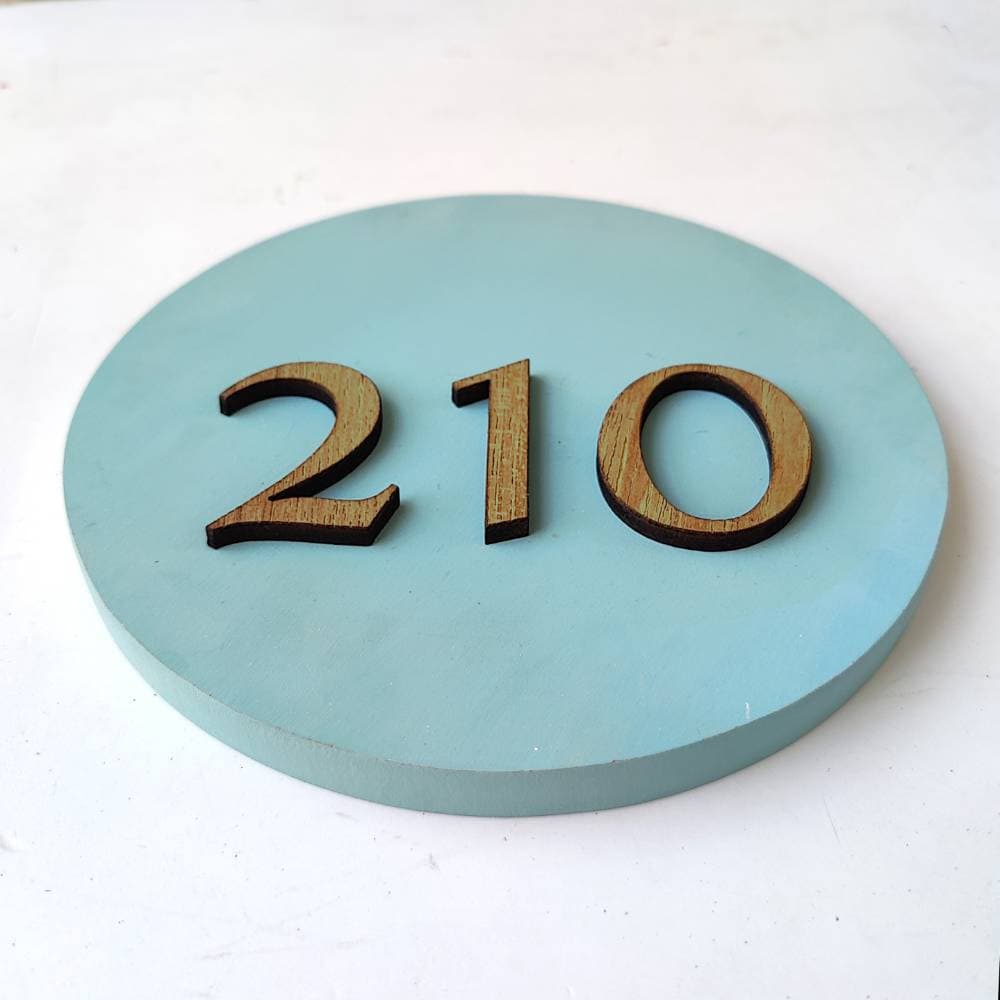 Soft Azure - Modern House Number Board