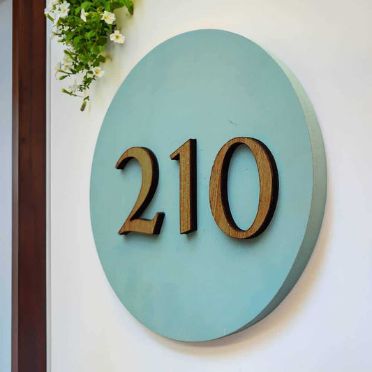 Soft Azure - Modern House Number Board