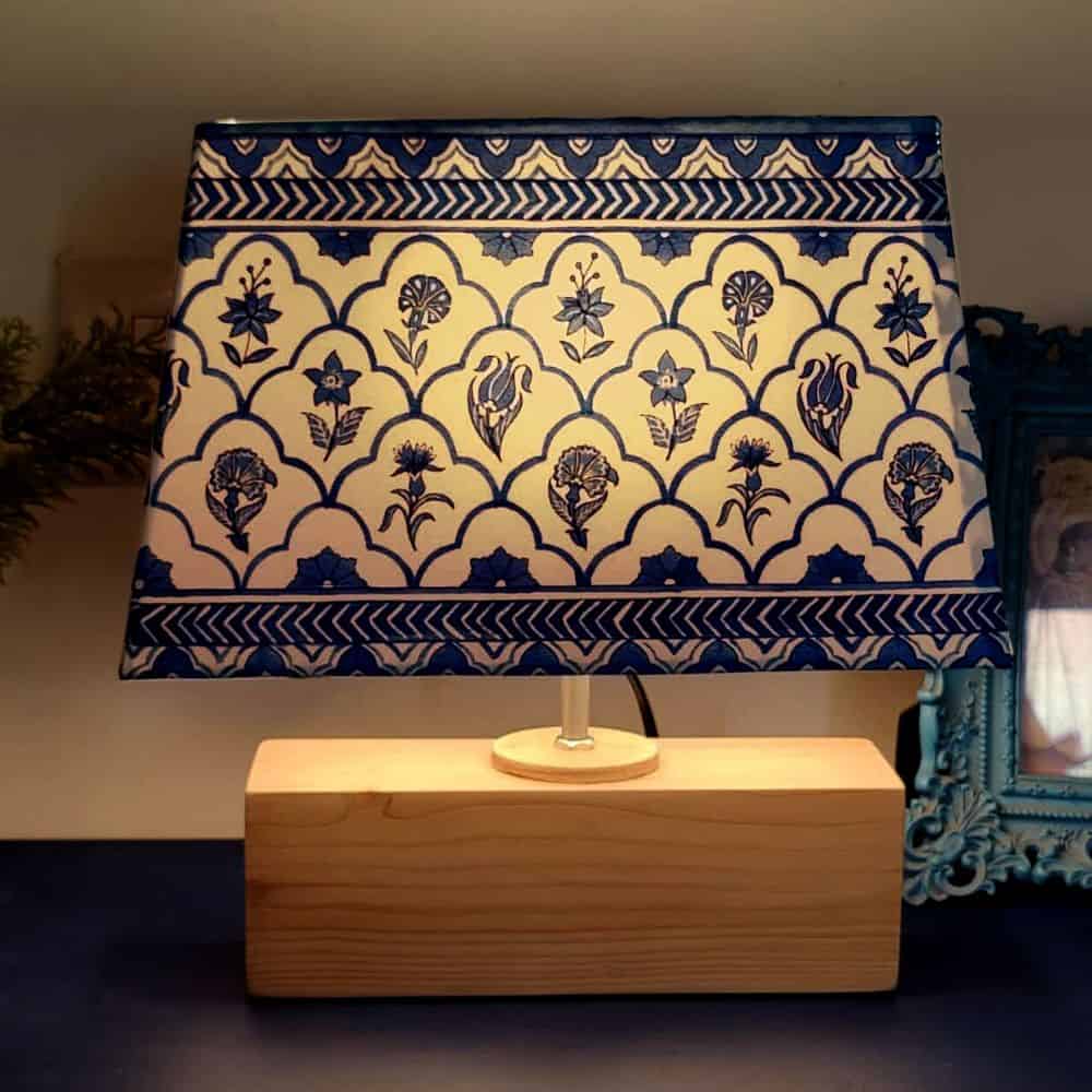 Rectangle Table Lamp - Indigo Shade - rangreli