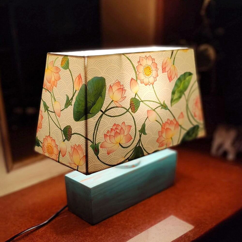 Rectangle Table Lamp - Lotus Lamp Shade - rangreli