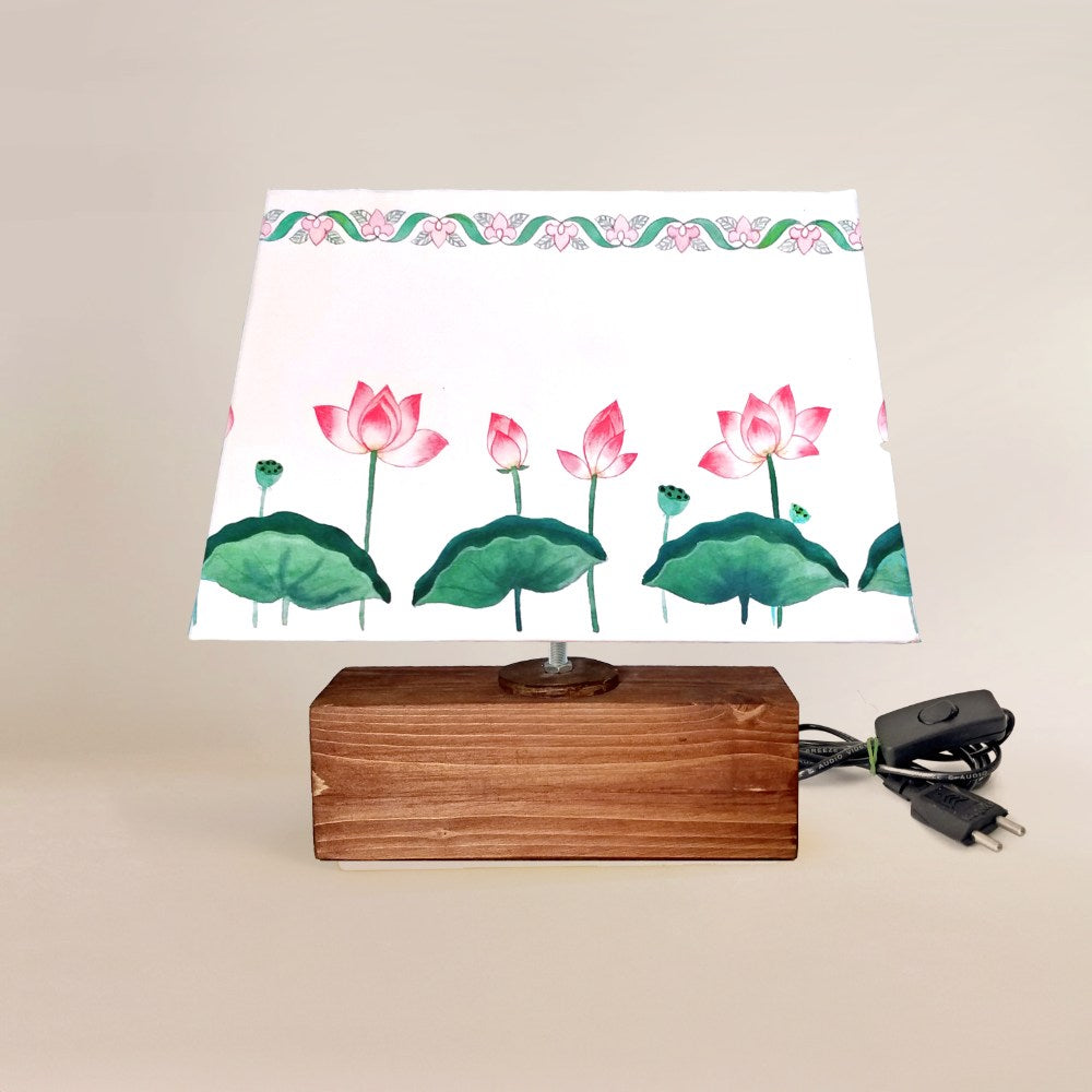 Rectangle Table Lamp - Lotus and buds Lamp 12006 - rangreli