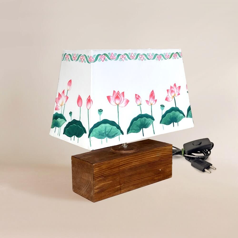 Rectangle Table Lamp - Lotus and buds Lamp 12006 - rangreli