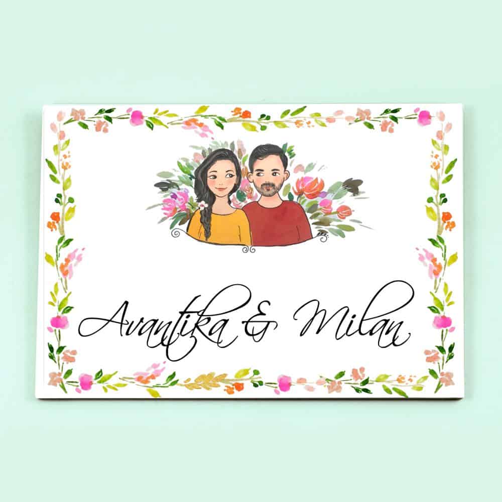 Handpainted Customized Name Plate - Couple together Name Plate - rangreli