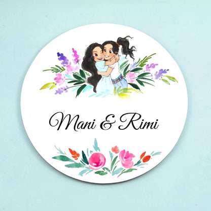 Handpainted Customized Name Plate - 2 Friends Name Plate - rangreli