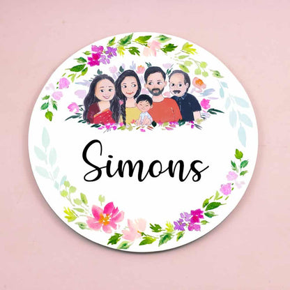 Handpainted Customized Name Plate - Joint Family Name Plate - rangreli