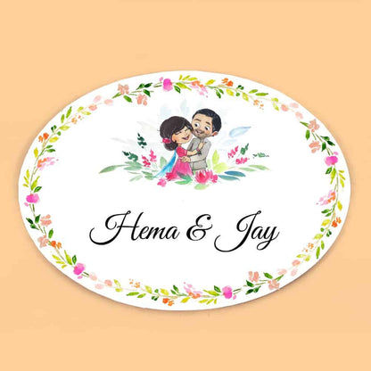 Handpainted Customized Name plate - Wedding Couple Name Plate - rangreli