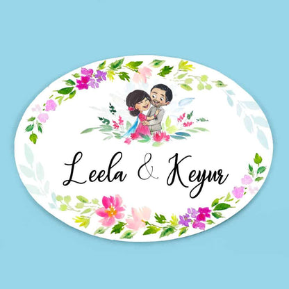 Handpainted Customized Name plate - Wedding Couple Name Plate - rangreli