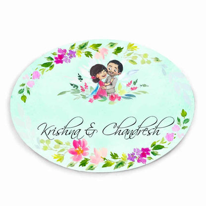 Handpainted Customized Name Plate - Sweet Couple Name Plate - rangreli