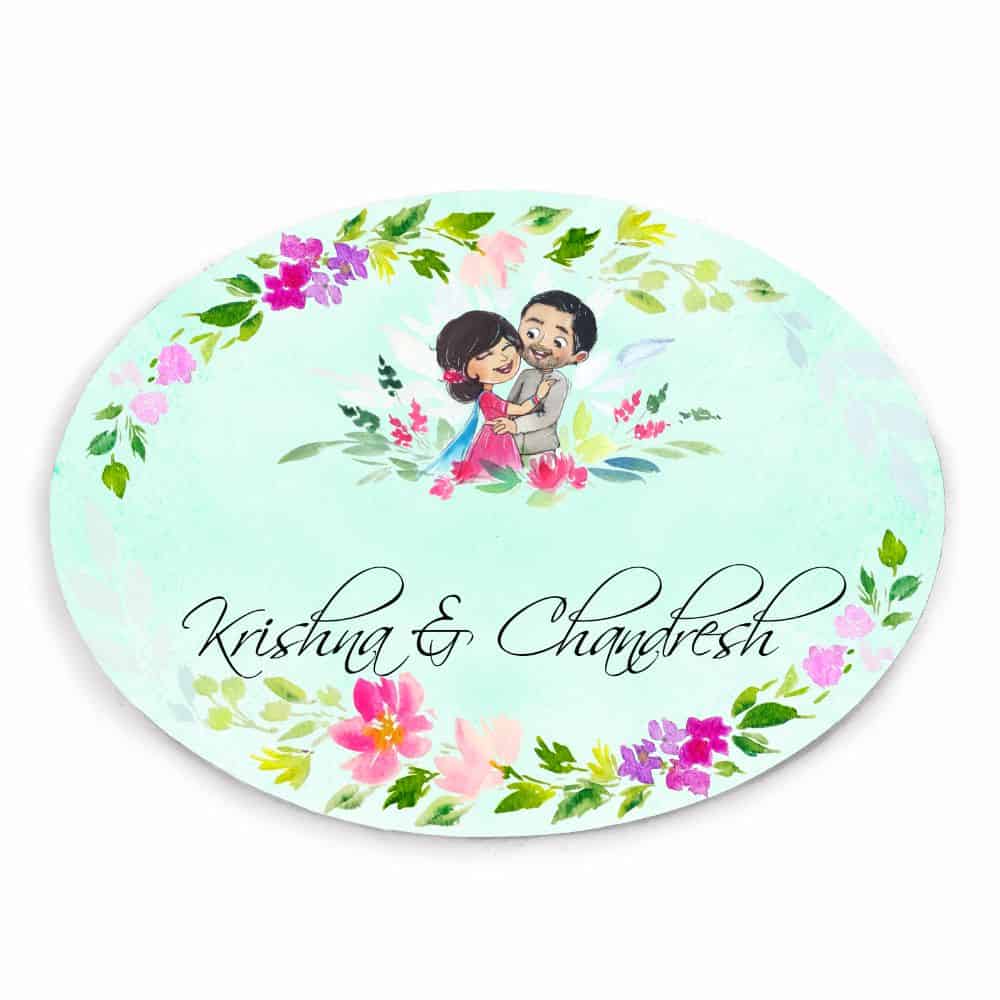 Handpainted Customized Name plate - Wedding Couple Name Plate - rangreli