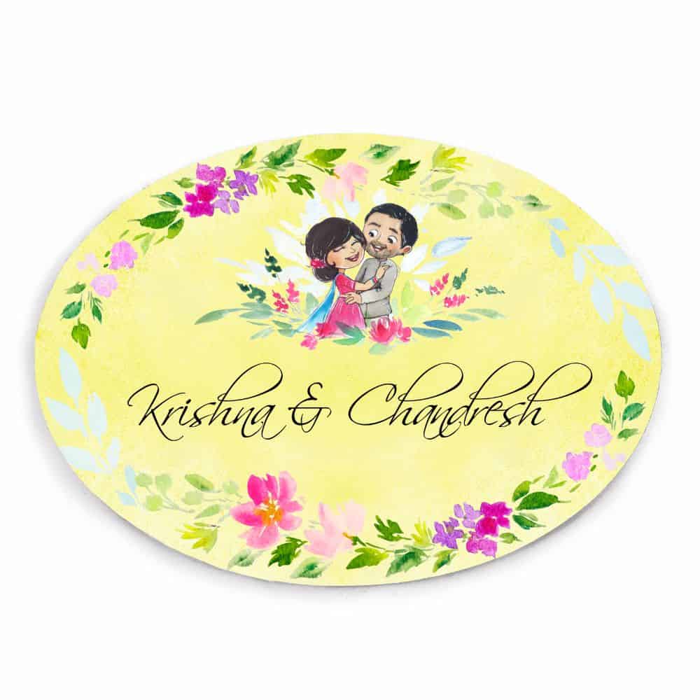 Handpainted Customized Name plate - Wedding Couple Name Plate - rangreli