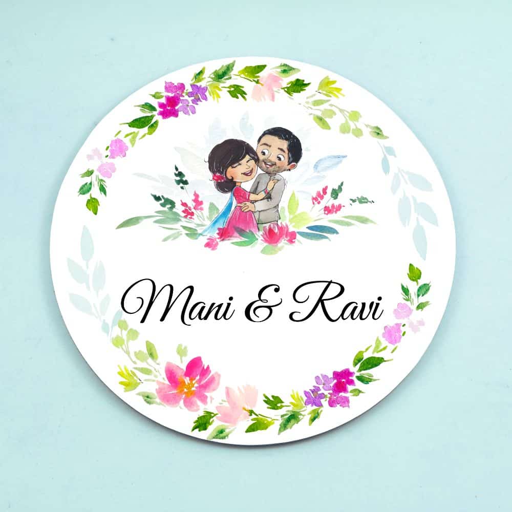 Handpainted Customized Name Plate - Sweet Couple Name Plate - rangreli