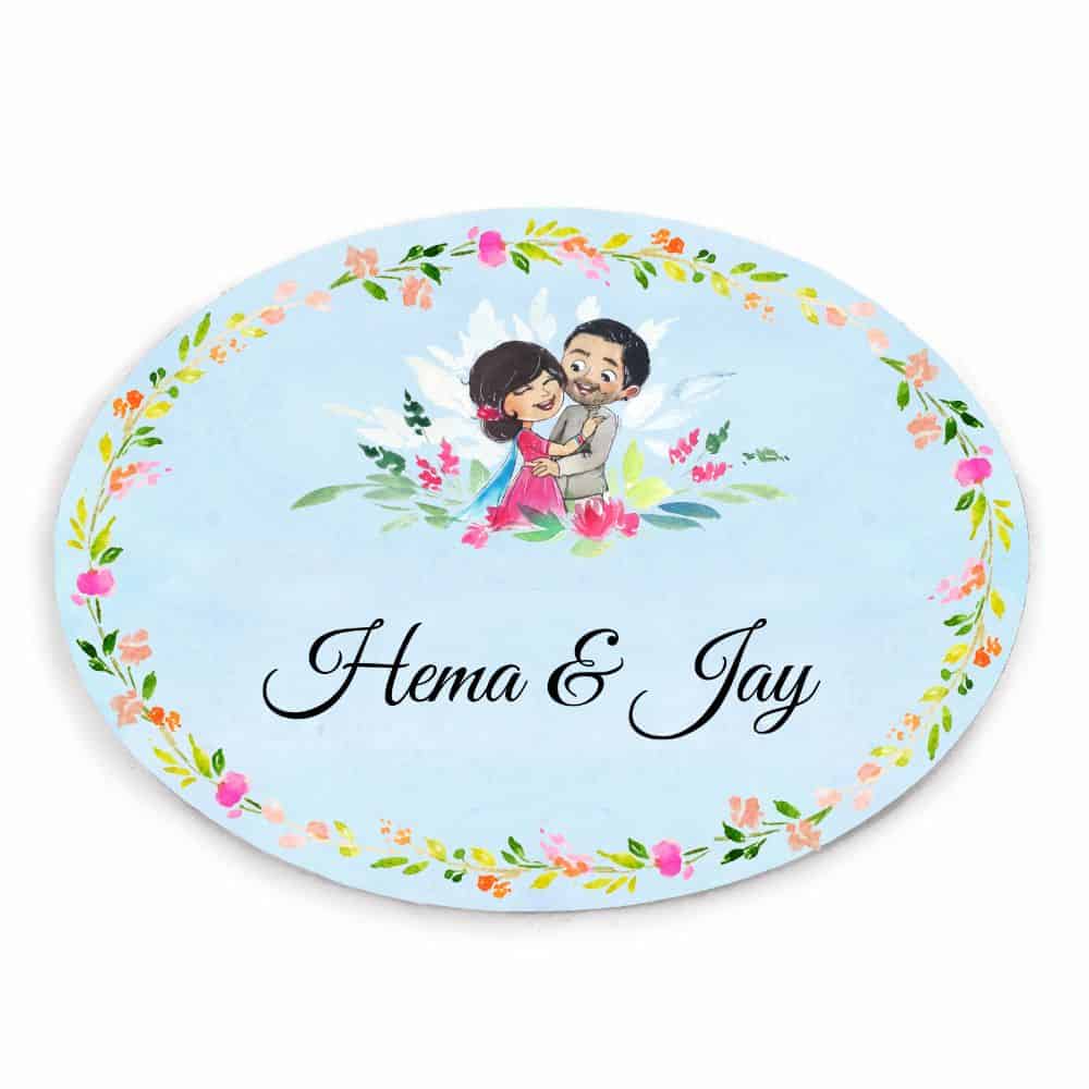 Handpainted Customized Name plate - Wedding Couple Name Plate - rangreli