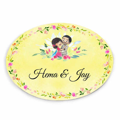 Handpainted Customized Name plate - Wedding Couple Name Plate - rangreli