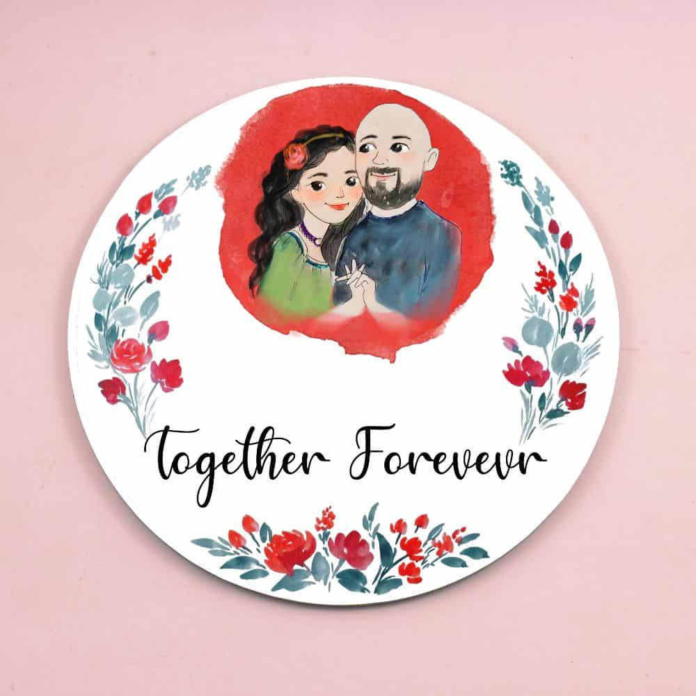 Handpainted Customized Name Plate - Together Couple Name Plate - rangreli