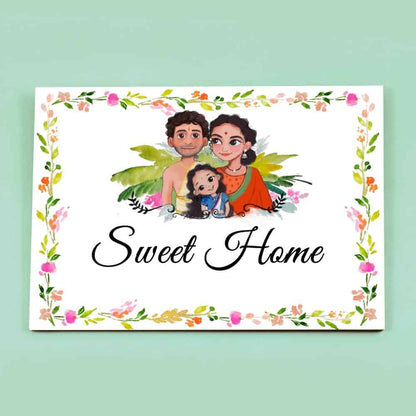 Handpainted Customized Name Plate - Family Name Plate - rangreli