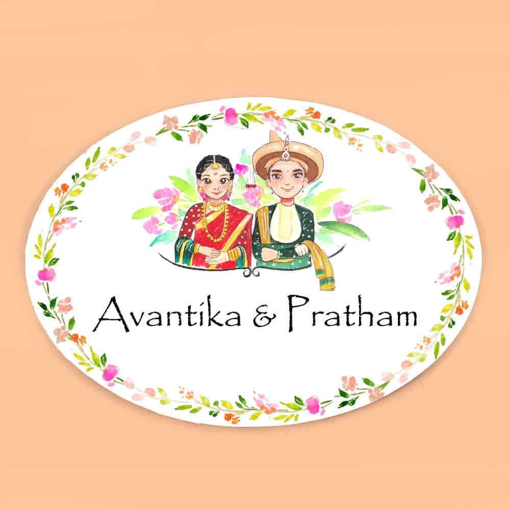 Handpainted Customized Name Plate - Peshwa Family - rangreli