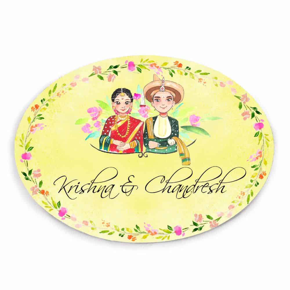 Handpainted Customized Name Plate - Peshwa Family - rangreli