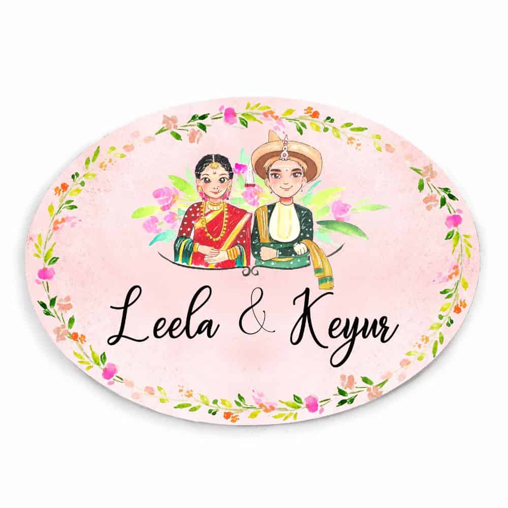 Handpainted Customized Name Plate - Peshwa Family - rangreli