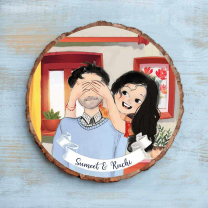 Handpainted Personalized Character Bark Nameplate - rangreli