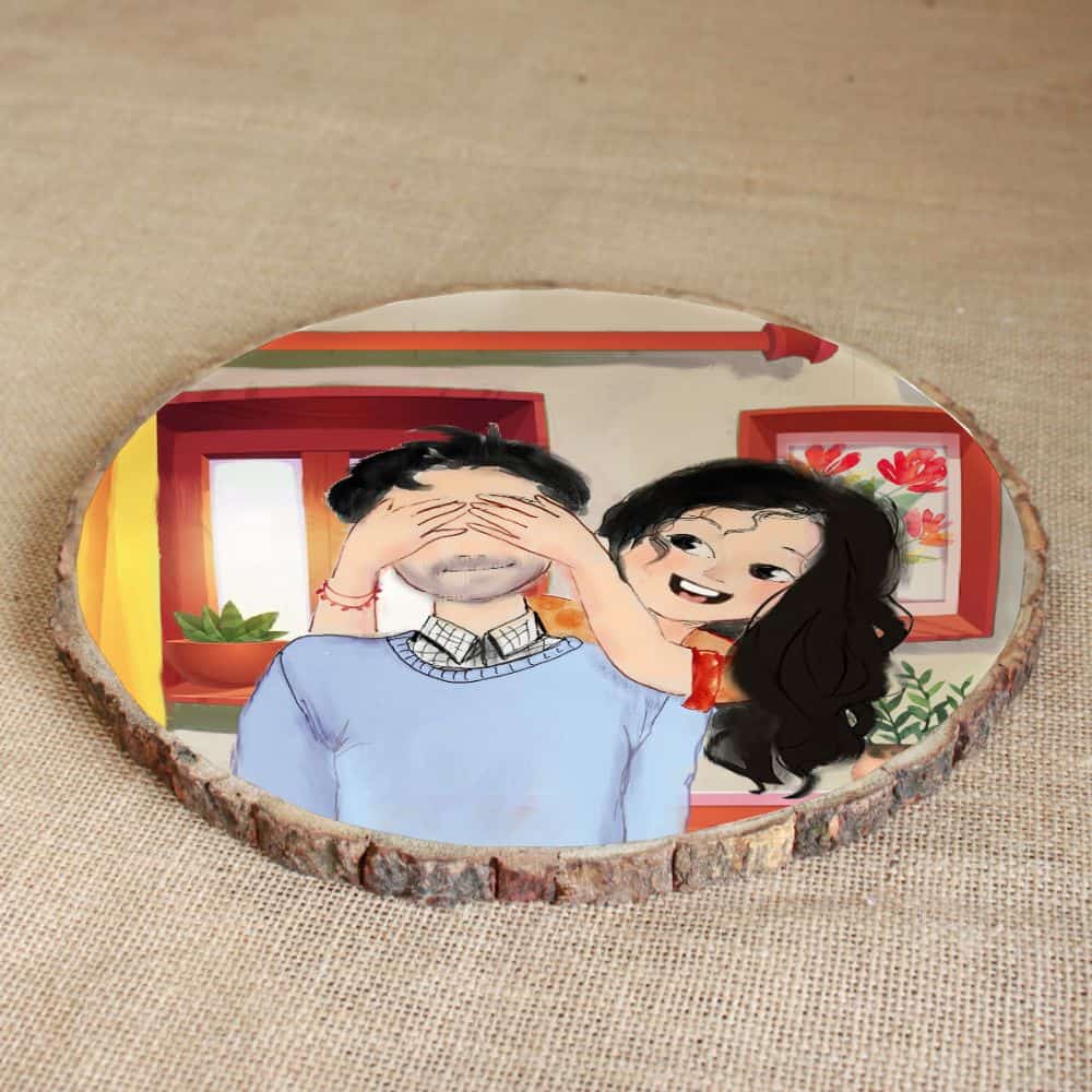 Handpainted Personalized Character Bark Nameplate - rangreli