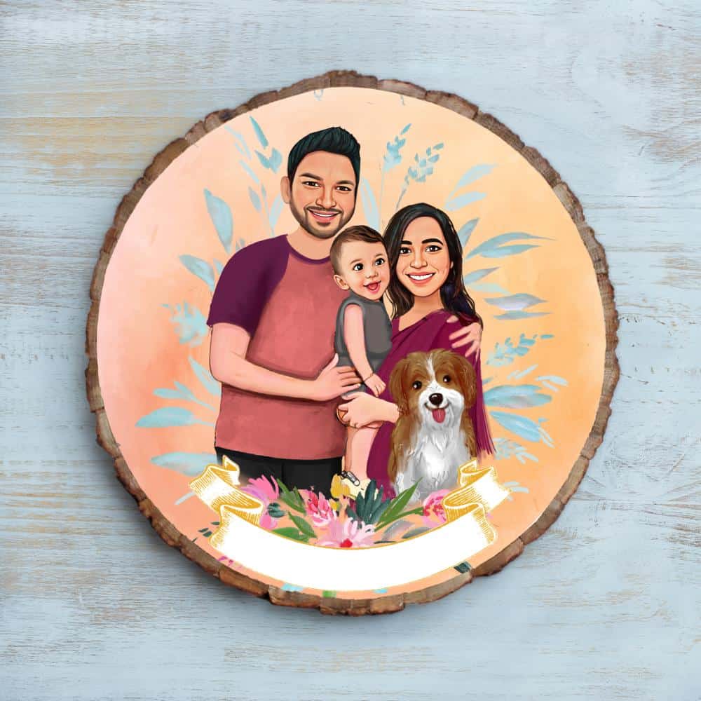 Handpainted Personalized Character Family Nameplate with pet- Bark - rangreli