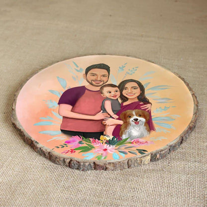 Handpainted Personalized Character Family Nameplate with pet- Bark - rangreli