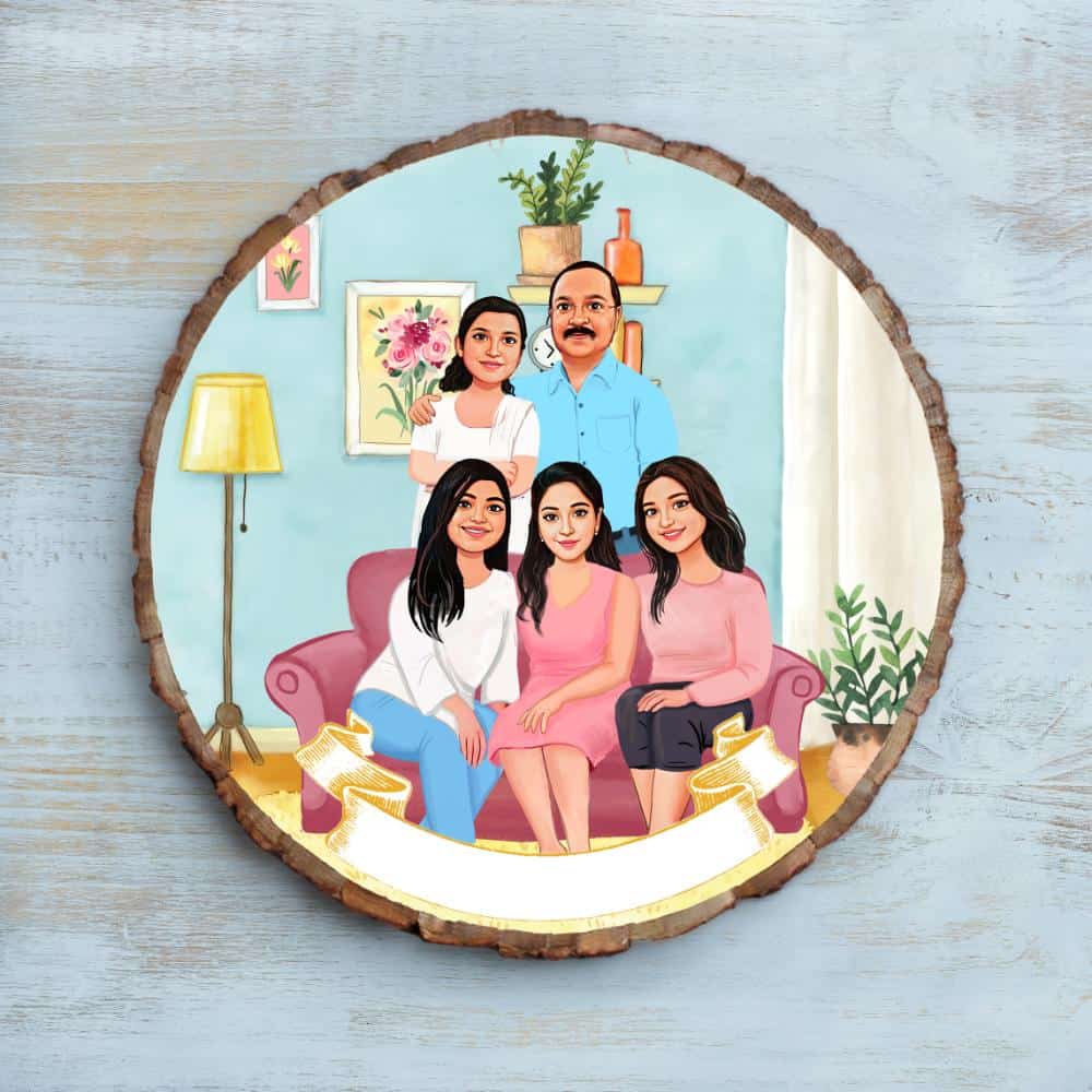 Handpainted Personalized Character Nameplate with full family-Bark - rangreli