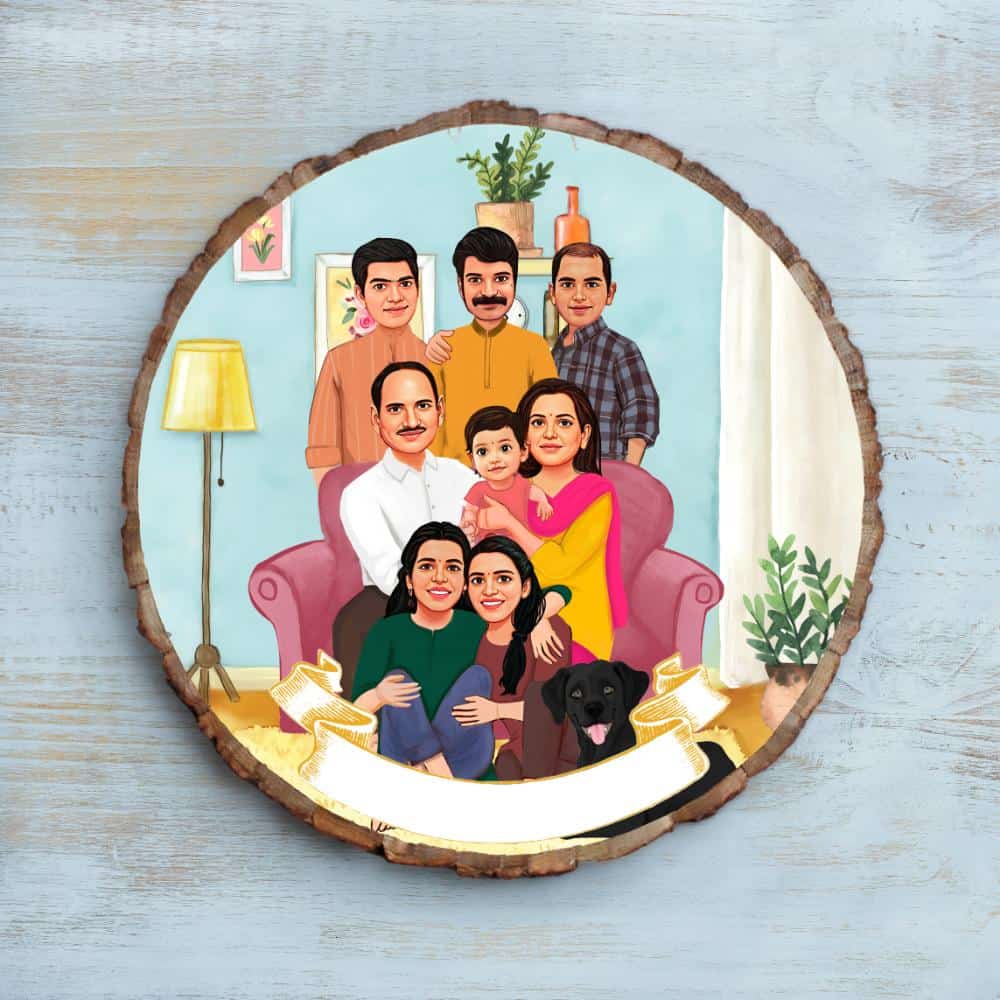 Handpainted Personalized Character Nameplate with full family-Bark - rangreli