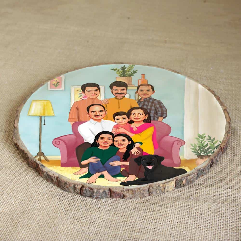 Handpainted Personalized Character Nameplate with full family-Bark - rangreli