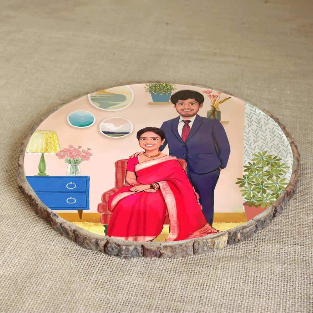 Handpainted Personalized Character Nameplate Indoor Couple-Bark - rangreli