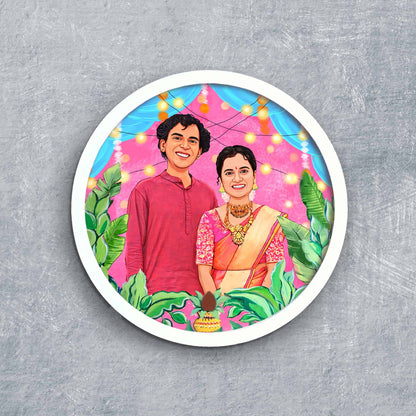 Handpainted Personalized Character Nameplate Festive Season- Full frame - rangreli