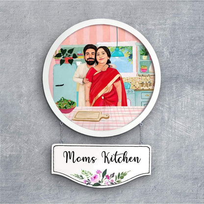 Handpainted Personalized Character Nameplate Mom's Kitchen- Full frame - rangreli