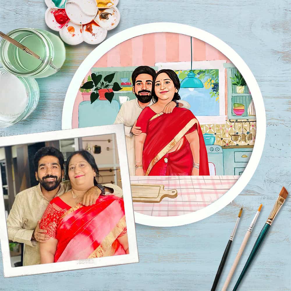 Handpainted Personalized Character Nameplate Mom's Kitchen- Full frame - rangreli