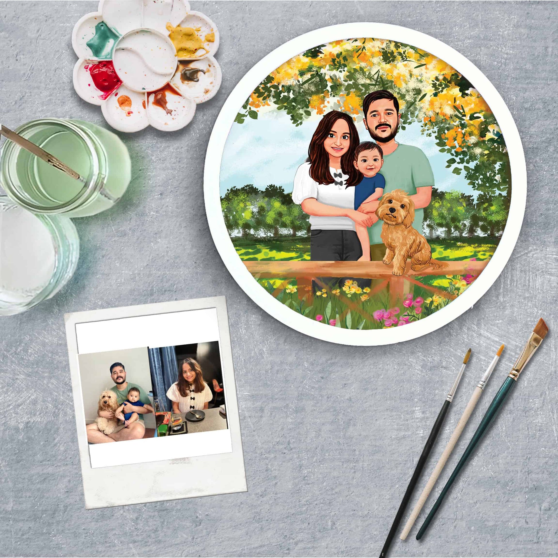 Handpainted Personalized Character Outdoor Time Nameplate - Full frame - rangreli