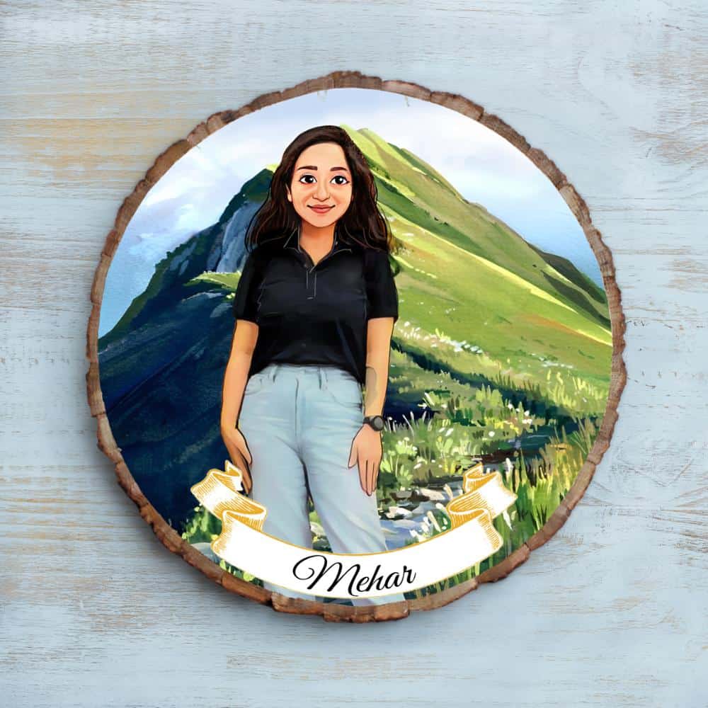 Handpainted Personalized Illustration Bark Nameplate - rangreli