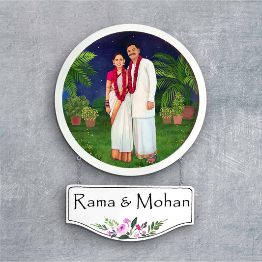 Handpainted Personalized Character Wedding Couple7 - Full frame - rangreli