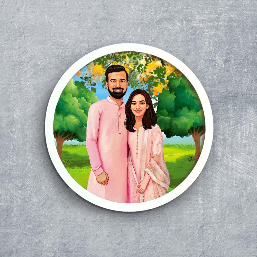 Handpainted Personalized Character Wedding Couple8 - Full frame - rangreli