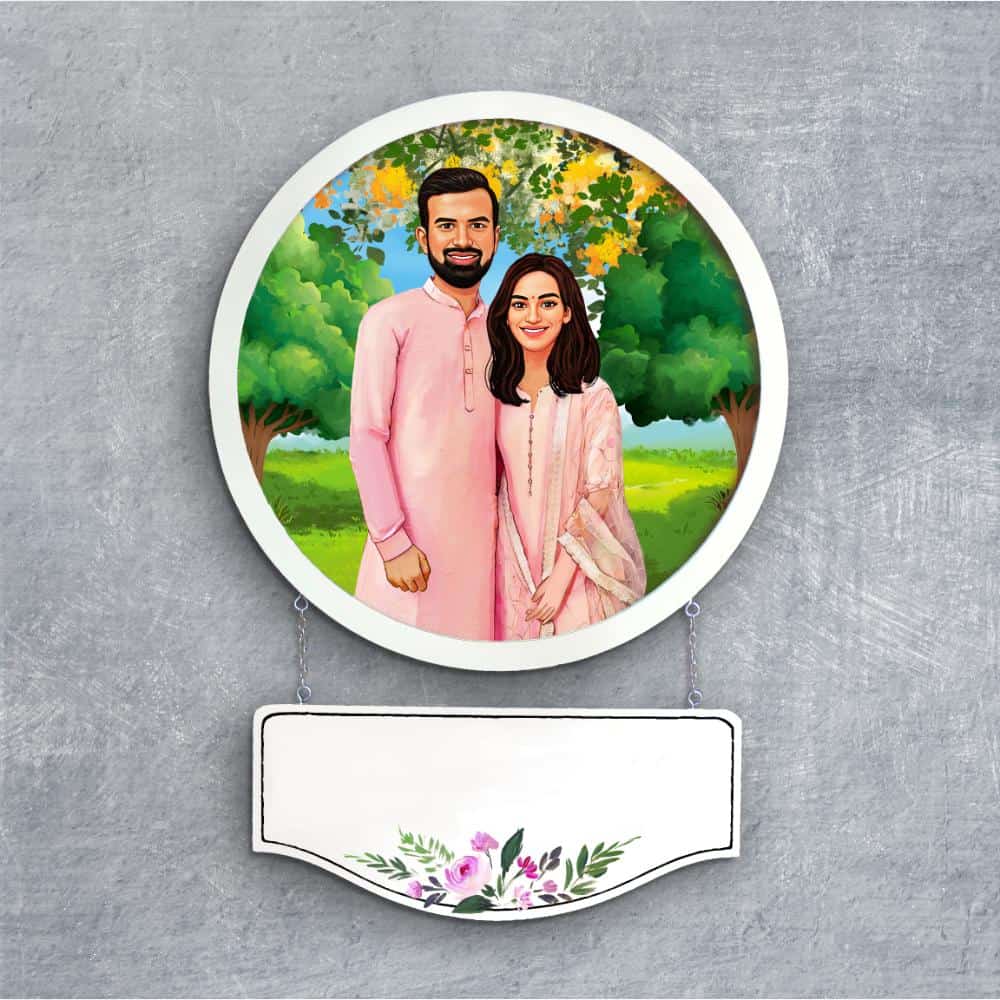 Handpainted Personalized Character Wedding Couple8 - Full frame - rangreli