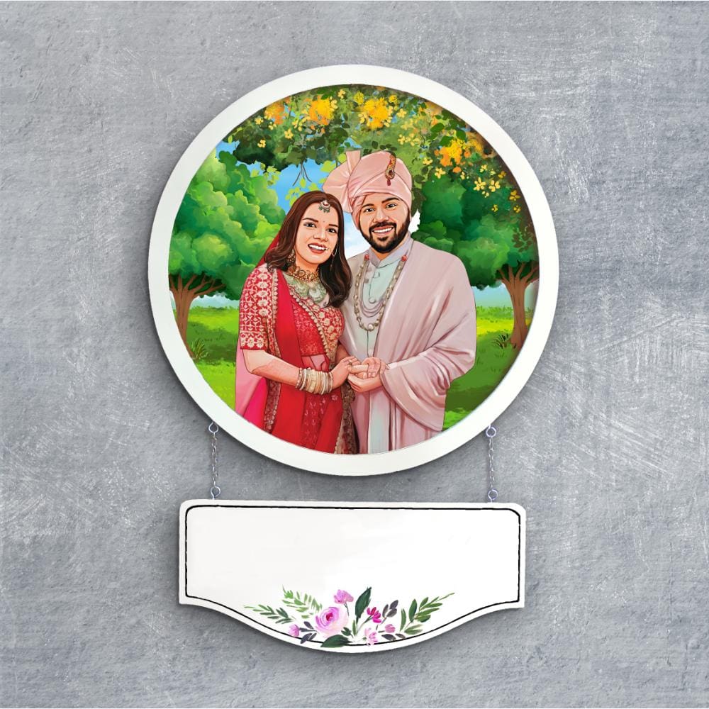 Handpainted Personalized Character Wedding Couple8 - Full frame - rangreli