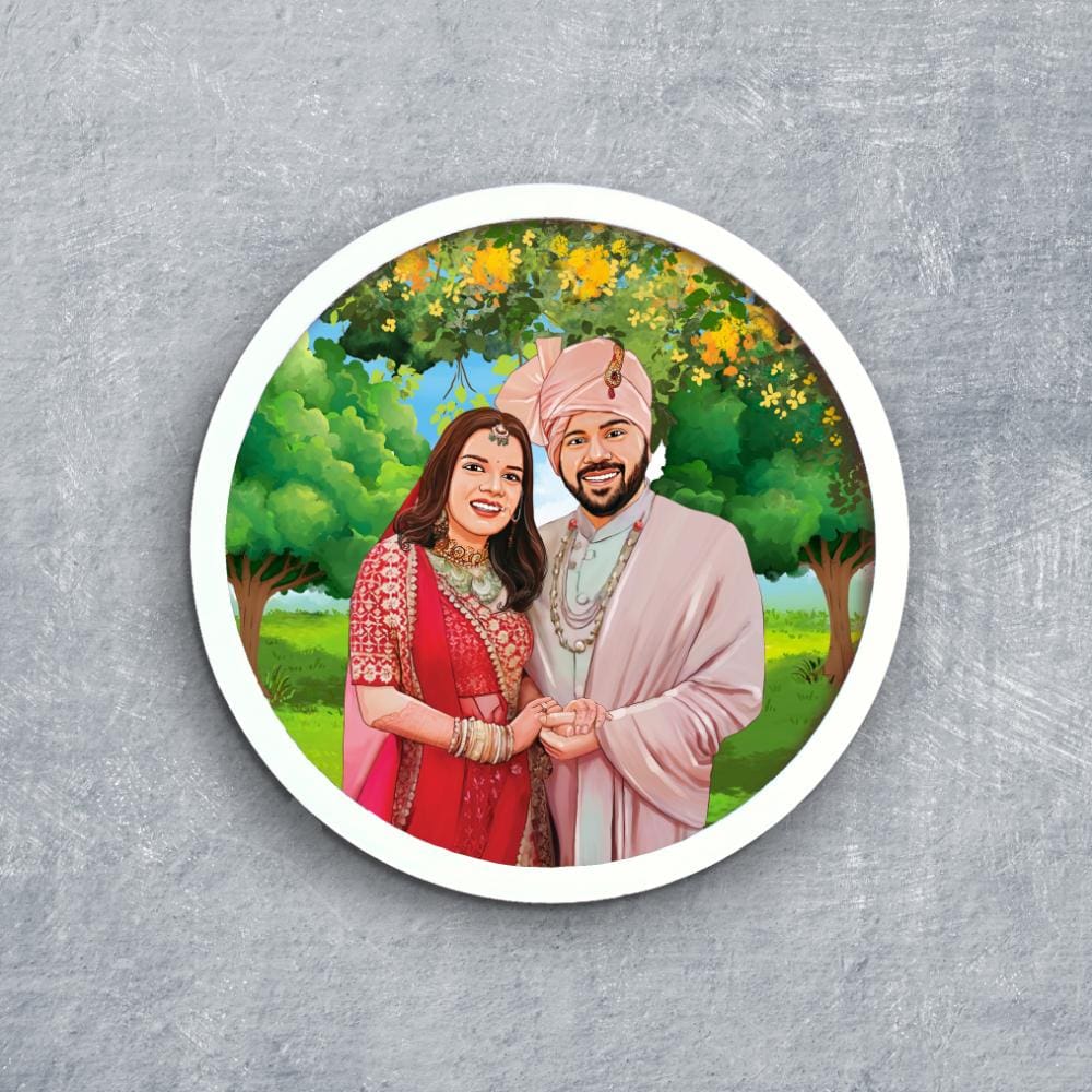 Handpainted Personalized Character Wedding Couple8 - Full frame - rangreli