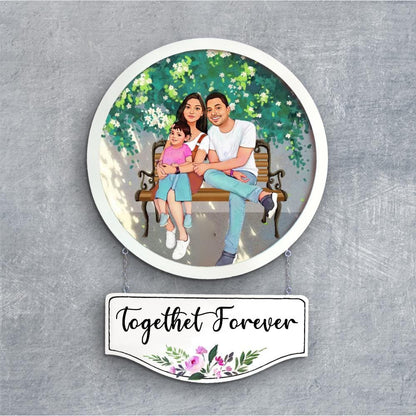 Handpainted Personalized Character Holiday Couple3- Full frame - rangreli