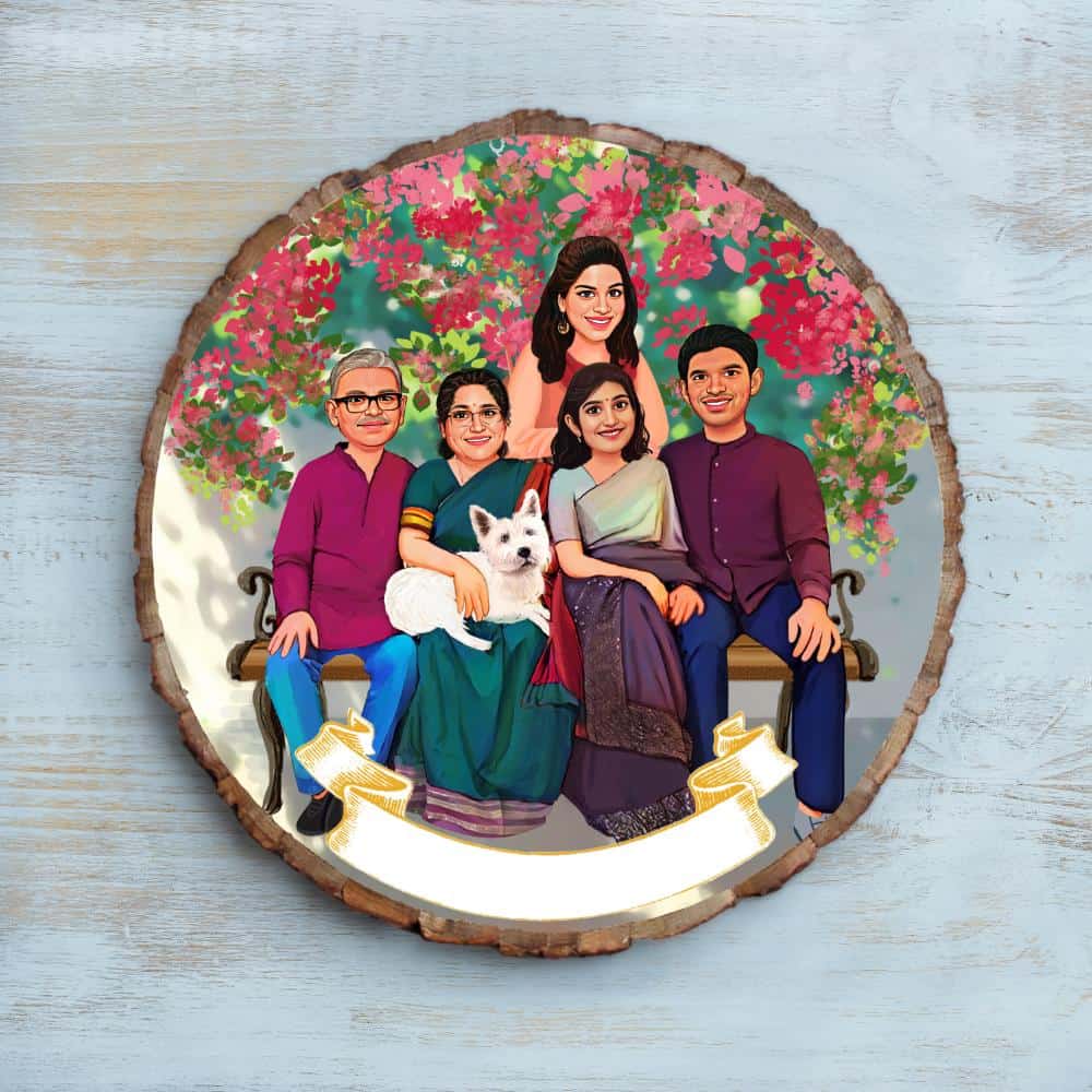 Handpainted Personalized Illustration Bark Nameplate -  Fun Time2 - rangreli