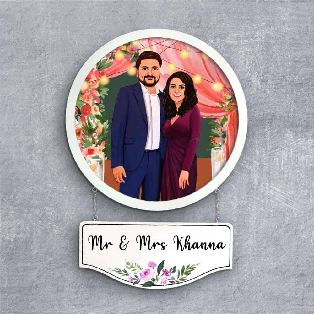 Handpainted Personalized Character Party Couple- Full frame - rangreli