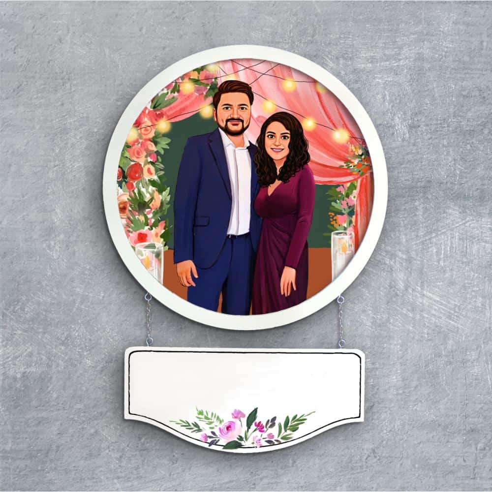 Handpainted Personalized Character Party Couple- Full frame - rangreli