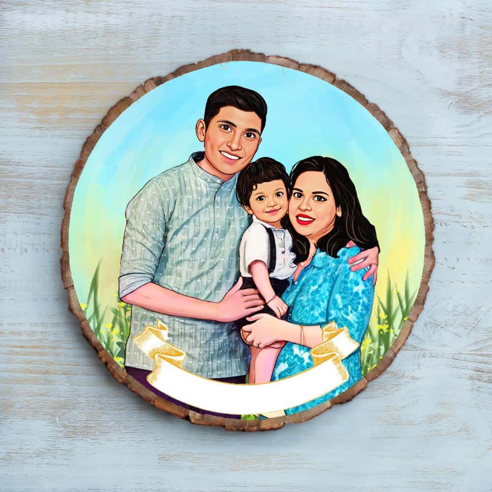 Handpainted Personalized Illustration Bark Nameplate - Fun Time 4 - rangreli