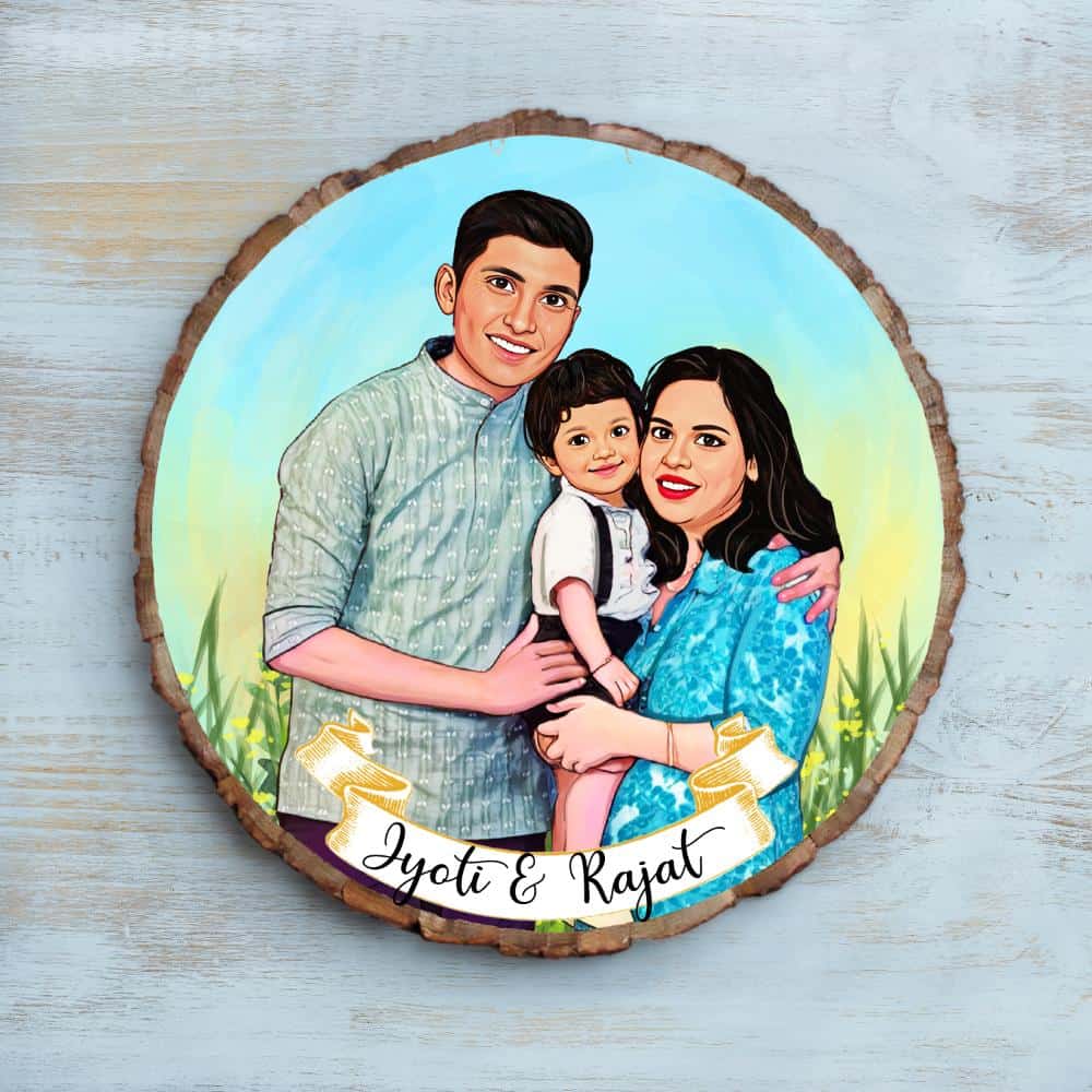 Handpainted Personalized Illustration Bark Nameplate - Fun Time 4 - rangreli