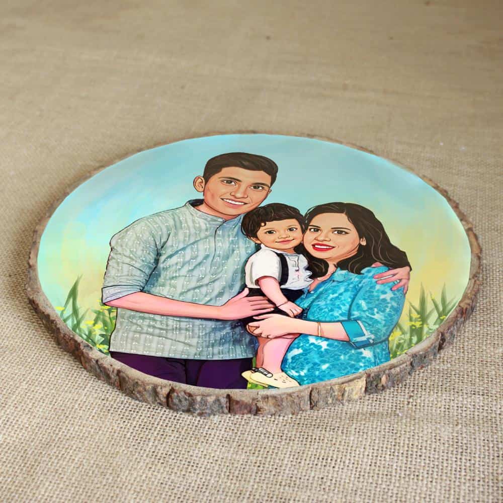 Handpainted Personalized Illustration Bark Nameplate - Fun Time 4 - rangreli