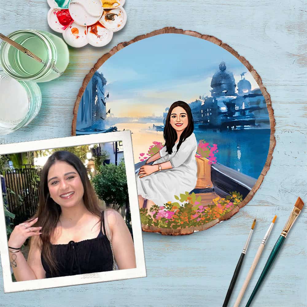 Handpainted Personalized Illustration Bark Nameplate - Memories4 - rangreli